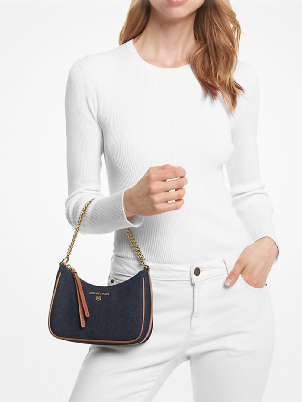 MICHAEL KORS “DENIM” (Retail:$198) Jet Set Charm pochette. 👖💙💙💙 - Picture 4 of 9